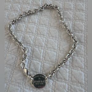 Tiffany & Co. Sterling Silver Oval Tag Necklace